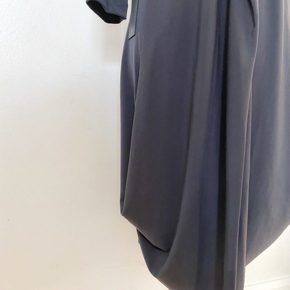 NWT VERONIQUE MILJKOVITCH GREY STRETCH COWL NECK 314 SLEEVES DRAPED DRESS - S - Picture 5 of 10